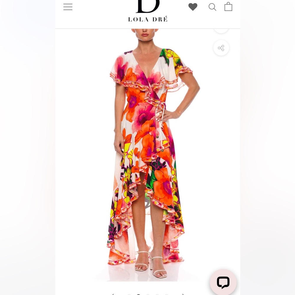 Lola Dre - “Pretty as a Poppy Frill Sleeve” Maxi Dress  Size 6